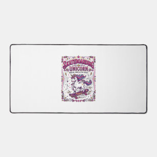 Unicorn Skateboarding Unicorn Stylish White Backgr Desk Mat