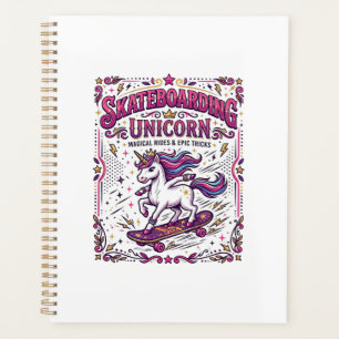 Unicorn Skateboarding Unicorn Stylish White Backgr Planner