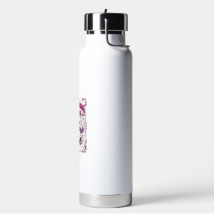 Unicorn Skateboarding Unicorn Stylish White Backgr Water Bottle
