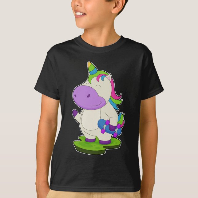 Unicorn Skater Skateboard Sports T-Shirt (Front)