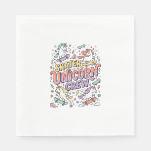 Unicorn Skater Unicorn Crew Whimsical Zazzle Desig Napkin