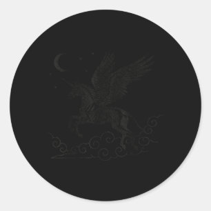 Unicorn Skeleton Halloween Gothic Spooky For Men Classic Round Sticker