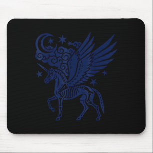 Unicorn skeleton halloween gothic spooky for men mouse mat