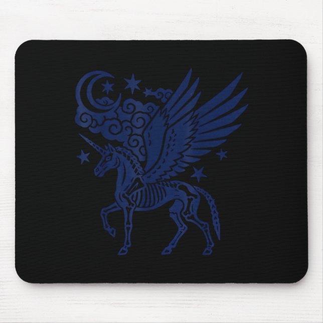 Unicorn skeleton halloween gothic spooky for men mouse mat (Front)