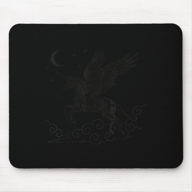 Unicorn Skeleton Halloween Gothic Spooky For Men Mouse Mat (Front)