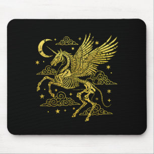 Unicorn skeleton halloween spooky gothic for men mouse mat