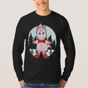 Unicorn Skiing Ski Skier Skiers Winter Sport Vacat T-Shirt