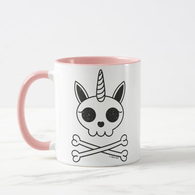 Unicorn Skull and Crossbones Mug (Left)