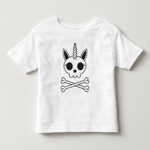 Unicorn Skull and Crossbones Toddler T-Shirt