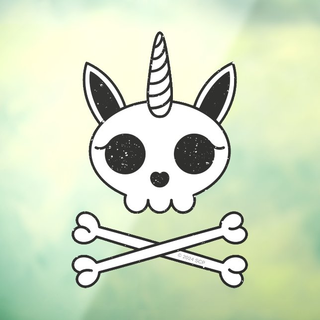 Unicorn Skull and Crossbones Window Cling (Sheet 3)