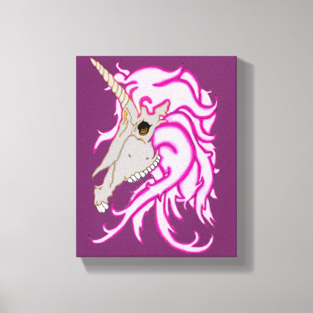 Unicorn Skull Canvas Print (Front)