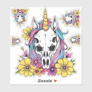 Unicorn Skull Flowers Pastel Goth Soft Grunge Goth