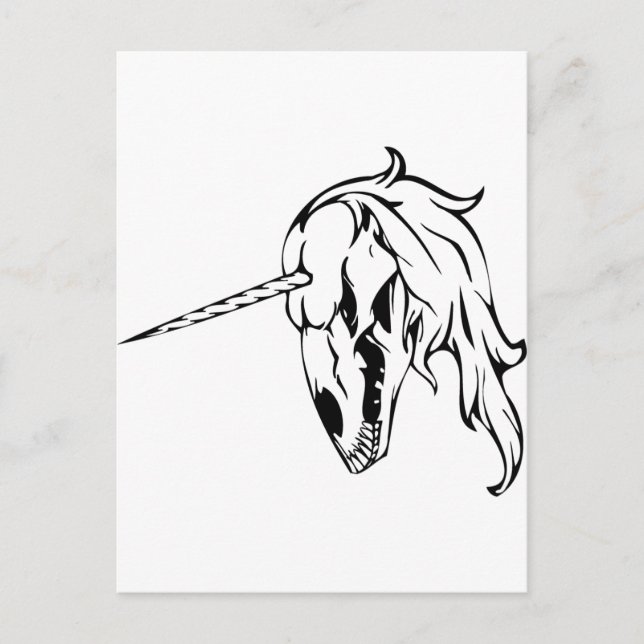 Unicorn Skull Postcard (Front)