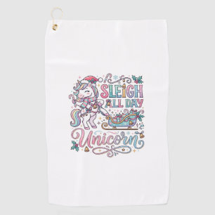 Unicorn Sleigh All Day Unicorn Adorable Sticker an Golf Towel