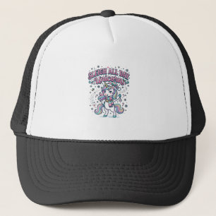Unicorn Sleigh All Day Unicorn Charming Merch Desi Trucker Hat