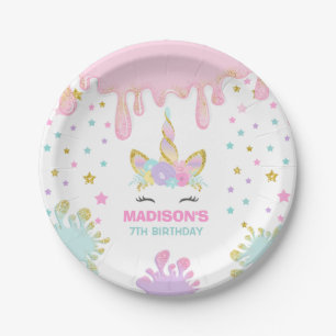 Unicorn Slime Birthday Paper Plate Slime Party