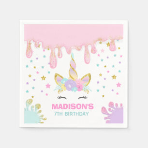 Unicorn Slime Birthday Party Napkin Slime Party