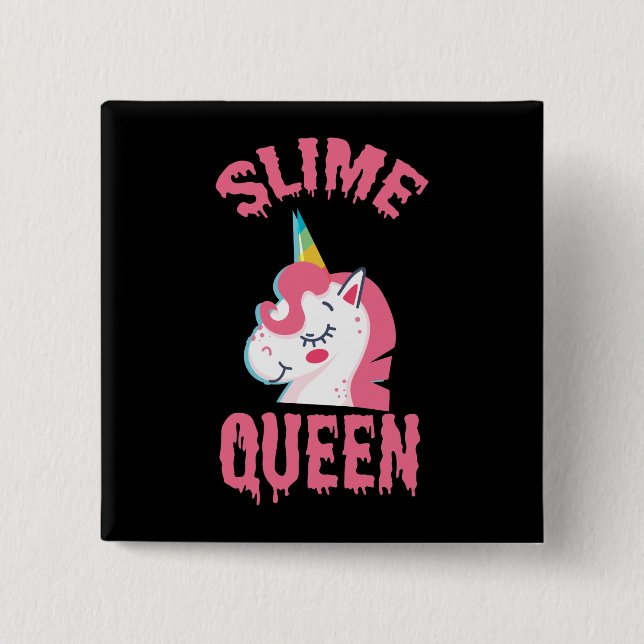 Unicorn Slime Queen, Girls Slime Queen, Slime 15 Cm Square Badge (Front)