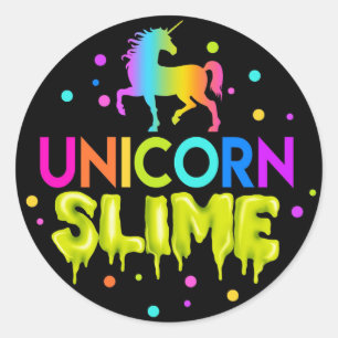 Unicorn Slime Stickers, Slime Labels, Slime favour Classic Round Sticker