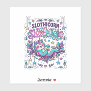 Unicorn Slothicorn Slow Magic Colourful Marketplac