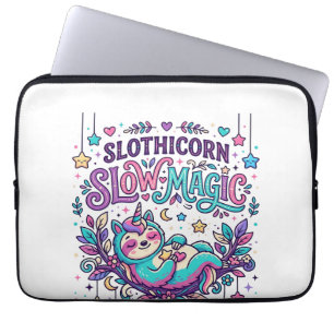 Unicorn Slothicorn Slow Magic Colourful Marketplac Laptop Sleeve