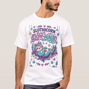 Unicorn Slothicorn Slow Magic Colourful Marketplac T-Shirt