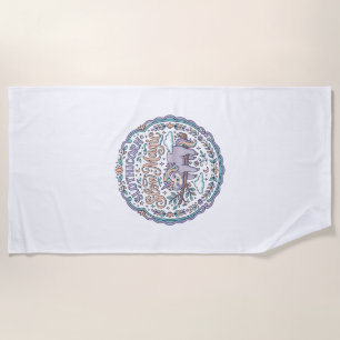 Unicorn Slothicorn Slow Magic Whimsical T-Shirt De Beach Towel