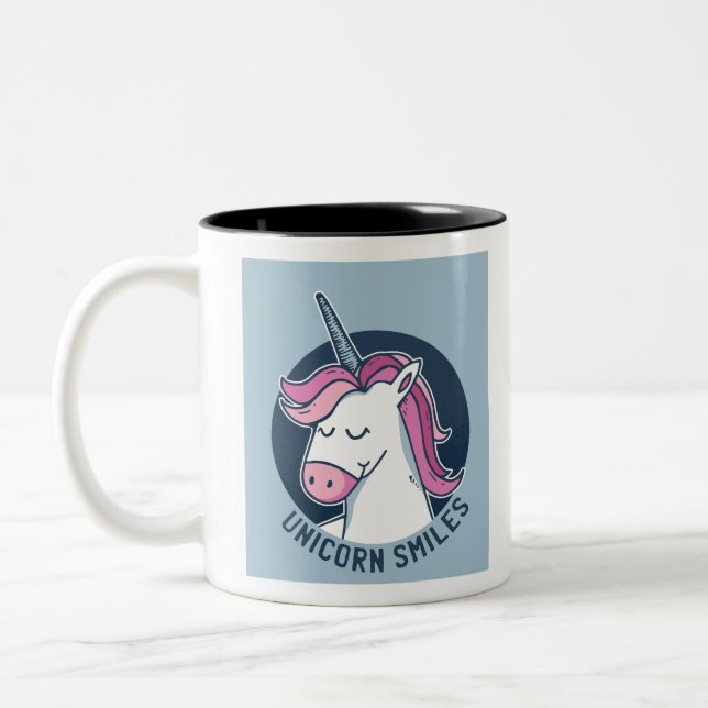 Unicorn Smiles Two-Tone Coffee Mug (Left)