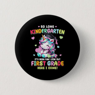 Unicorn So Long Kindergarten Graduation Last Day O 6 Cm Round Badge