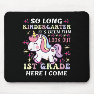Unicorn So Long Kindergarten Its Been Fun Look Out Mouse Mat