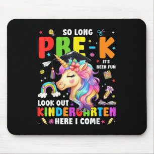 Unicorn So Long Pre K Graduation Kindergarten Here Mouse Mat