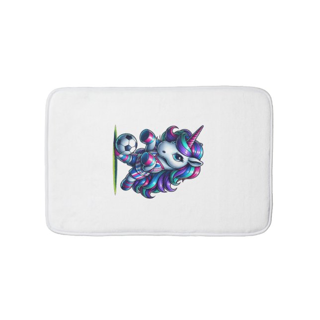 Unicorn Soccer Team Player Tank Top Bath Mat (Front)