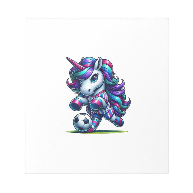 Unicorn Soccer Team Player Tank Top Notepad (Front)