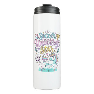 Unicorn Soccer Unicorn Star Cute Thermal Tumbler