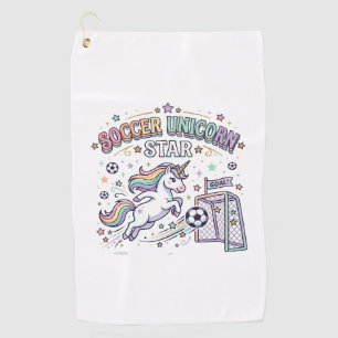 Unicorn Soccer Unicorn Star Funny Vector Design_1 Golf Towel