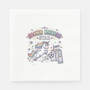 Unicorn Soccer Unicorn Star Funny Vector Design_1 Napkin