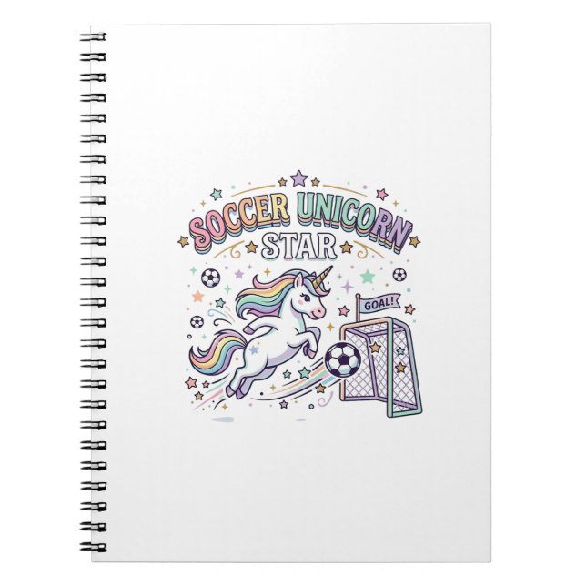 Unicorn Soccer Unicorn Star Funny Vector Design_1 Notebook (Front)