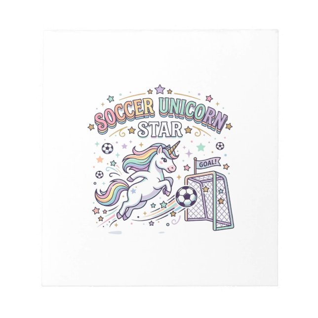 Unicorn Soccer Unicorn Star Funny Vector Design_1 Notepad (Front)