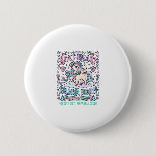 Unicorn Soft Heart Sharp Horn Bold Typography Prod 6 Cm Round Badge