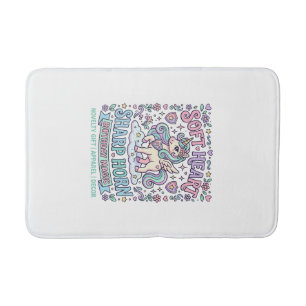 Unicorn Soft Heart Sharp Horn Bold Typography Prod Bath Mat