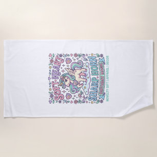 Unicorn Soft Heart Sharp Horn Bold Typography Prod Beach Towel