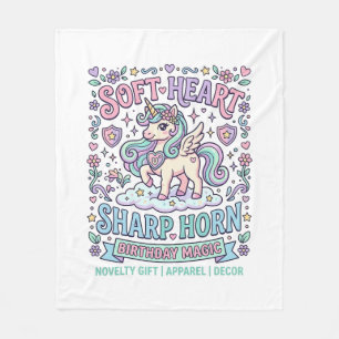 Unicorn Soft Heart Sharp Horn Bold Typography Prod Fleece Blanket