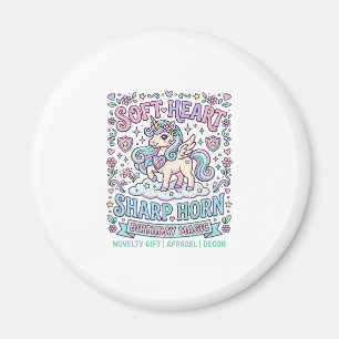 Unicorn Soft Heart Sharp Horn Bold Typography Prod Magnet