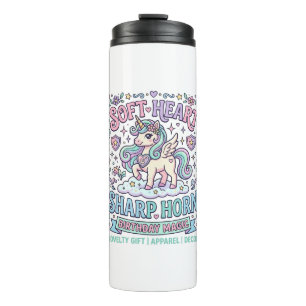Unicorn Soft Heart Sharp Horn Bold Typography Prod Thermal Tumbler