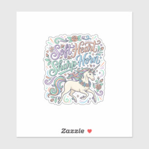 Unicorn Soft Heart Sharp Horn White Background Typ