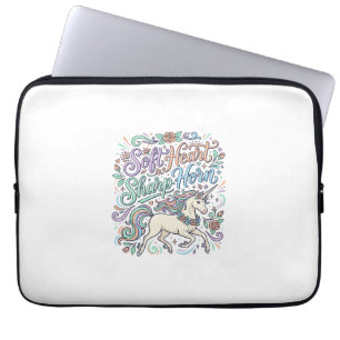 Unicorn Soft Heart Sharp Horn White Background Typ Laptop Sleeve