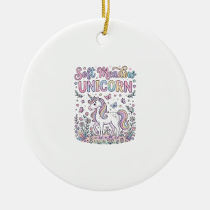 Unicorn Soft Meadow Unicorn Adorable Vector Design Ceramic Tree Decoration