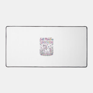 Unicorn Soft Meadow Unicorn Adorable Vector Design Desk Mat