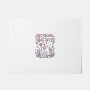 Unicorn Soft Meadow Unicorn Adorable Vector Design Doormat