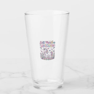 Unicorn Soft Meadow Unicorn Adorable Vector Design Glass